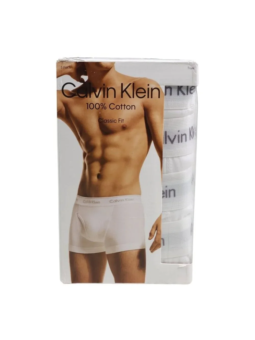 Calvin Klein Mens 5-Pack Classic Fit Cotton Trunks White 2XL XXL  $70
